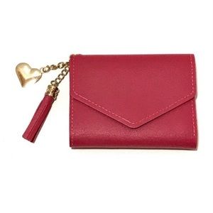 Tassel Tri-Fold Wallet Dark Rose Blush
